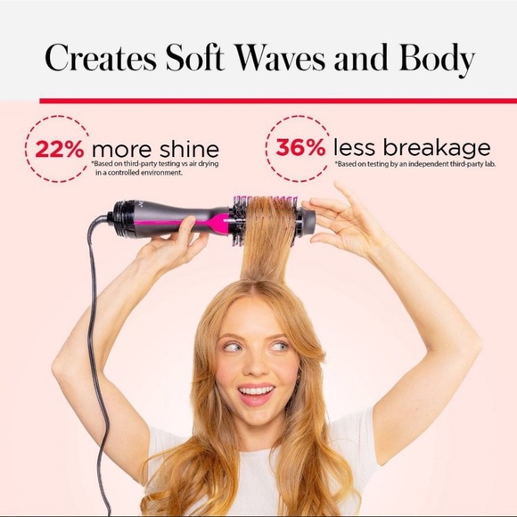 Revlon - One Step Volumizer Hair Dryer and Hot Air Brush - Black/Pink - Picture 3 of 7